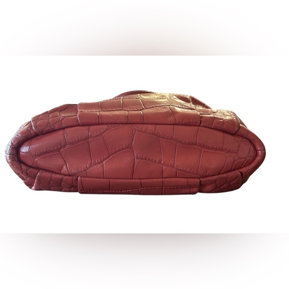 COACH Madison Crocodile Embossed Leather Lindsey Bag - Picture 3 of 10